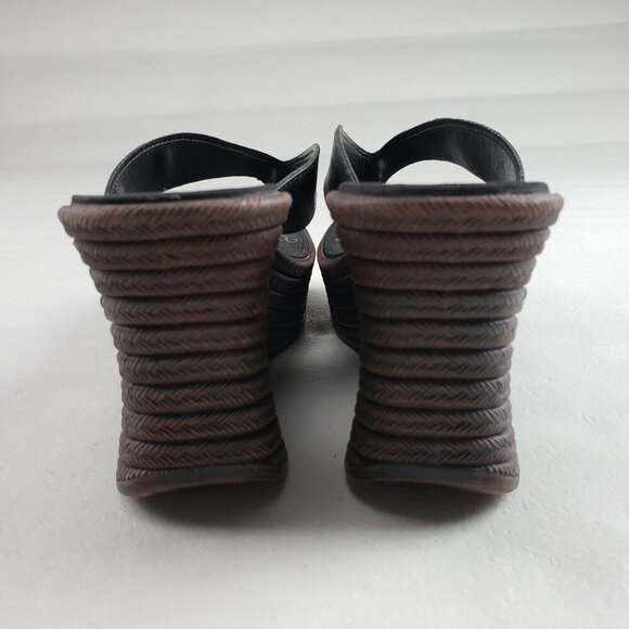 Vintage Y2K No Boundaries Cassie Chunky Wedge Sandal Womens 10 Flip Flop 90s - Picture 7 of 16